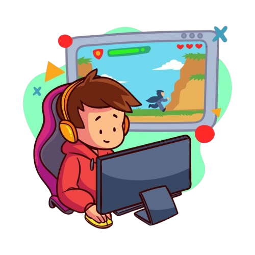 Boy playing video games